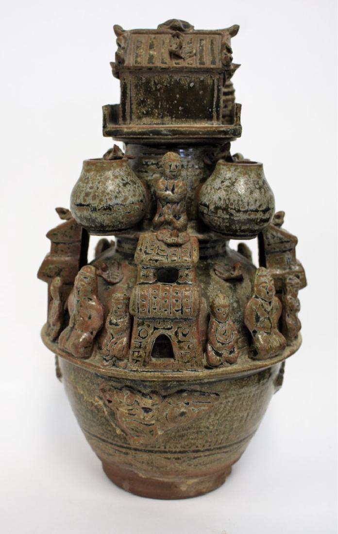 Peruvian Glazed Figural Pottery Vessel (1 of 7)