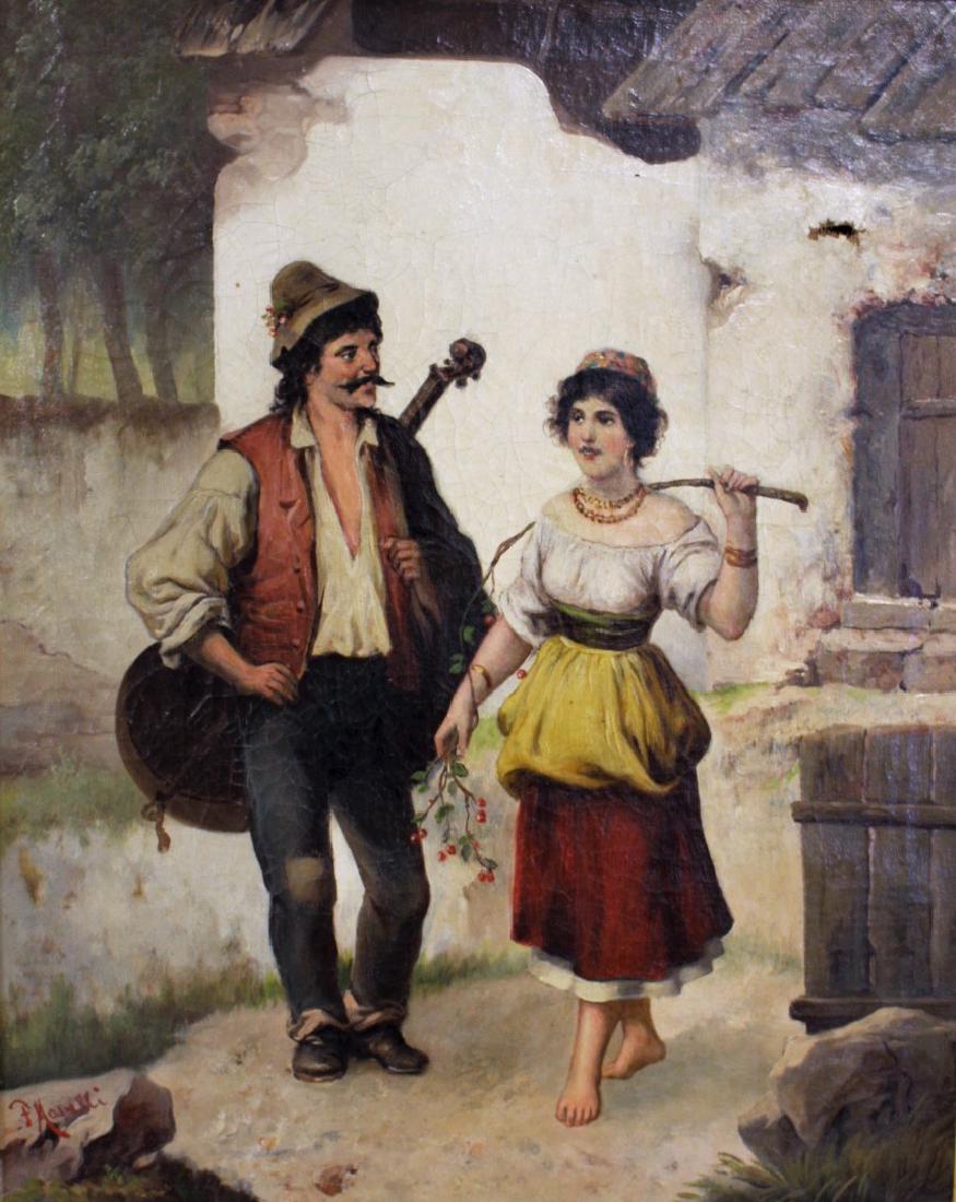 F. Morelli; 19thC. Italian Oil Painting Signed (1 of 7)