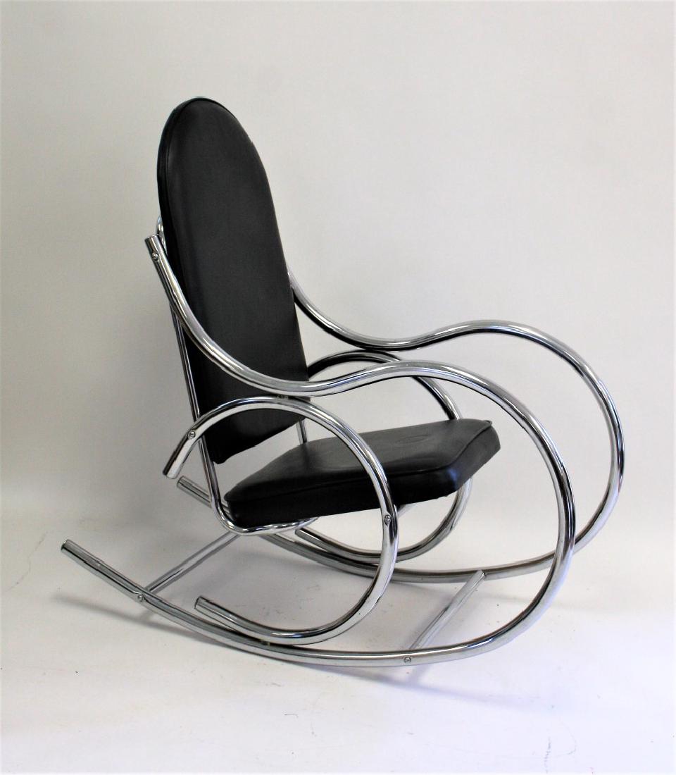 Mid Century Uphostered Tubular Chrome Rocker (1 of 4)