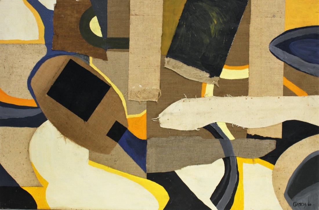 Lee Gatch; 20thC. Oil and Collage Signed (1 of 5)