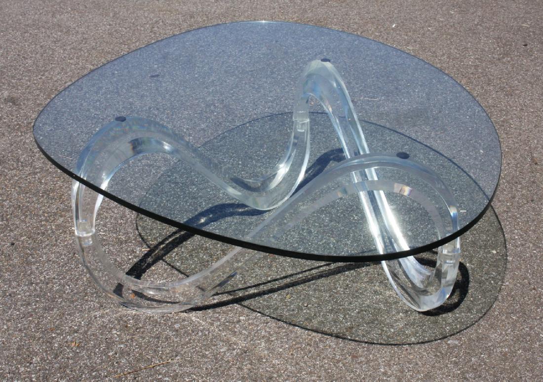 Mid Century Lucite and Glass Coffee Table (1 of 5)