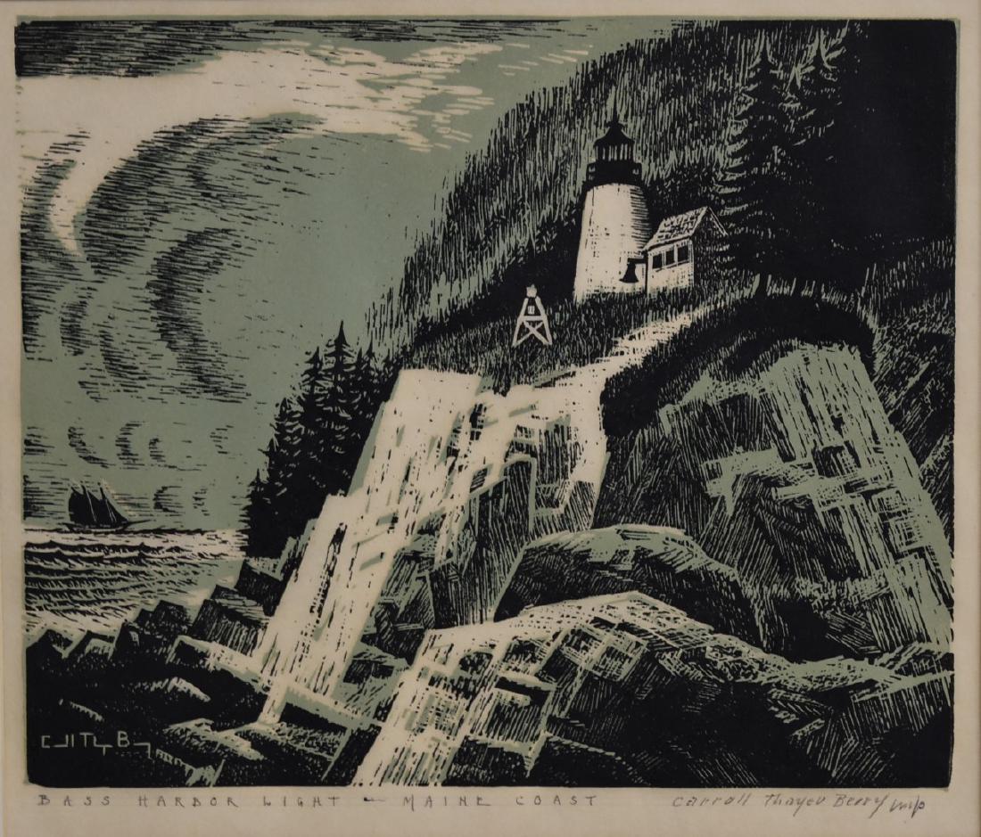 Carroll Thayer Berry; 20thC. Woodcut Print Signed (1 of 6)