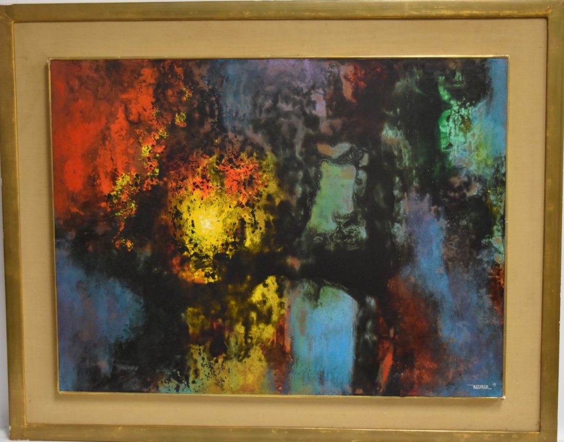 Leonardo Nierman; 20thC. Modernist Oil Painting Signed (1 of 9)