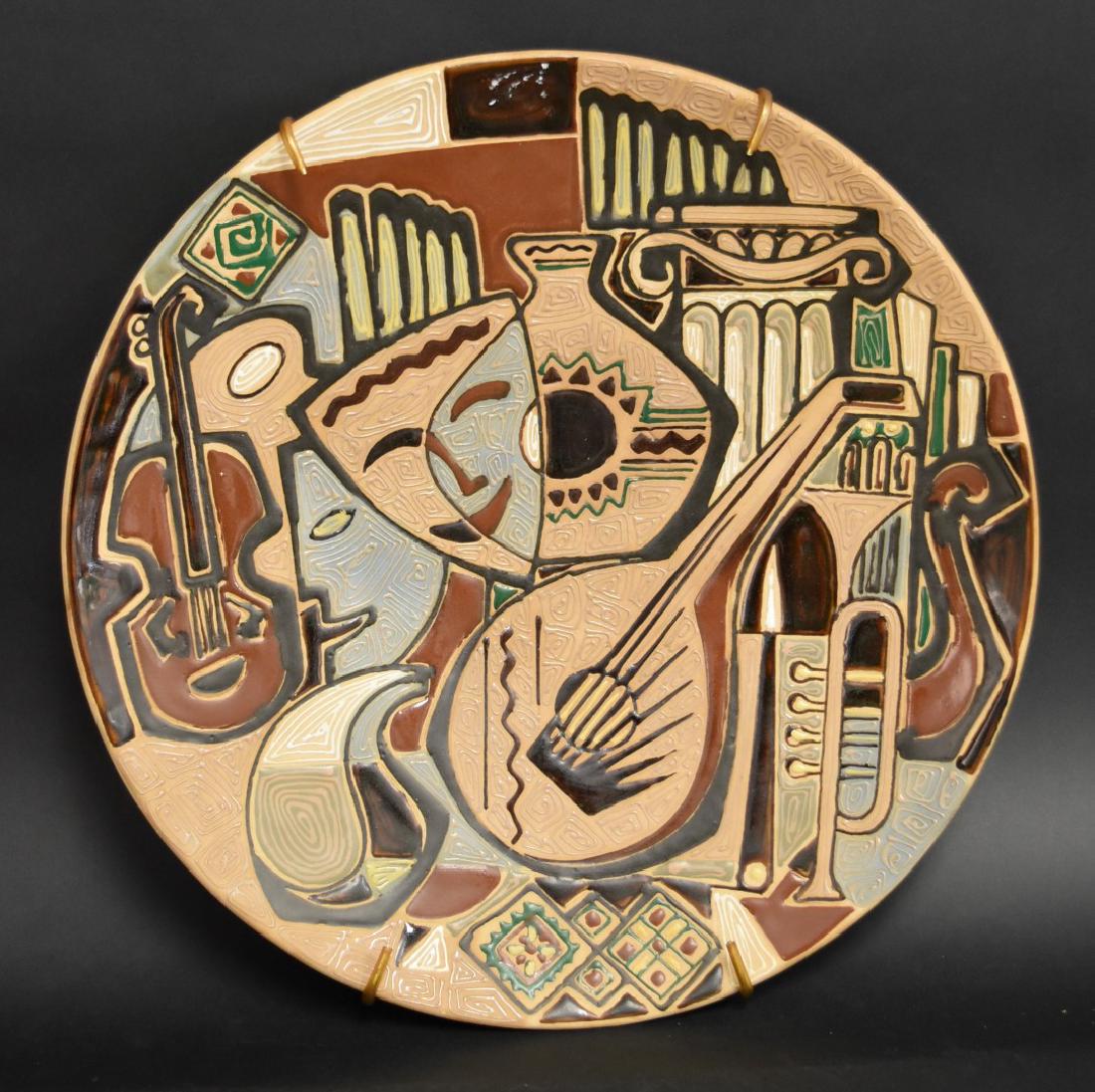 Russian Avante Garde Glazed Pottery Charger (1 of 4)