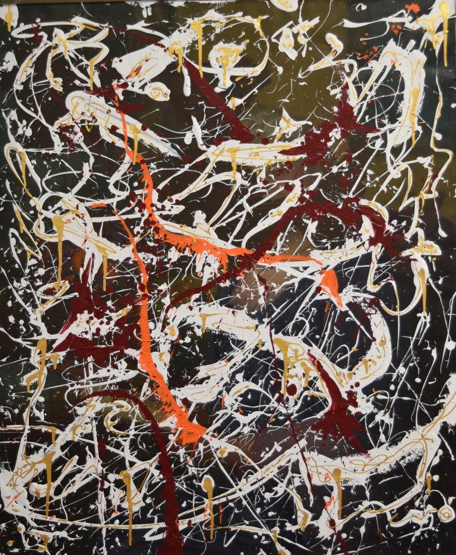 20thC. Abstract Expressionist Acrylic on Canvas (1 of 4)