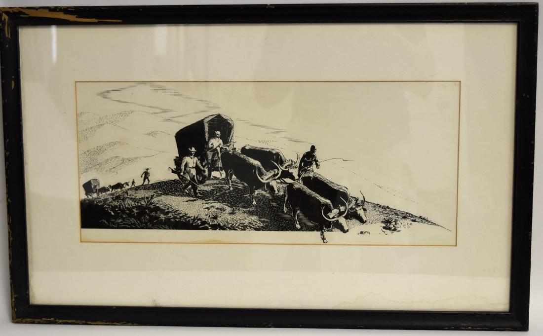 Thomas Hart Benton(manner of) Ink Drawing (1 of 5)