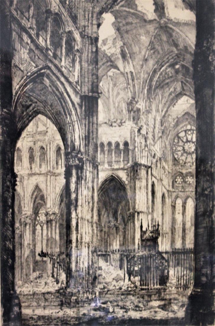 Louis Orr; 19thC. Etching - La Cathedrale De Reims (1 of 5)