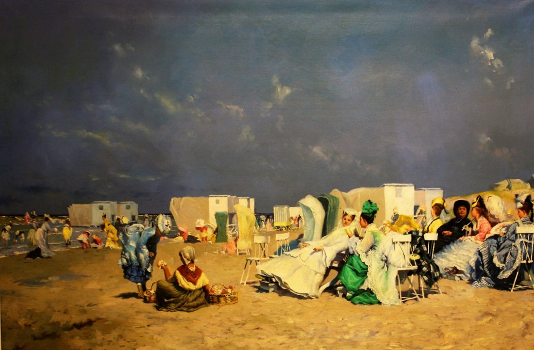 20thC. French School; Oil  - Beach Scene (1 of 6)