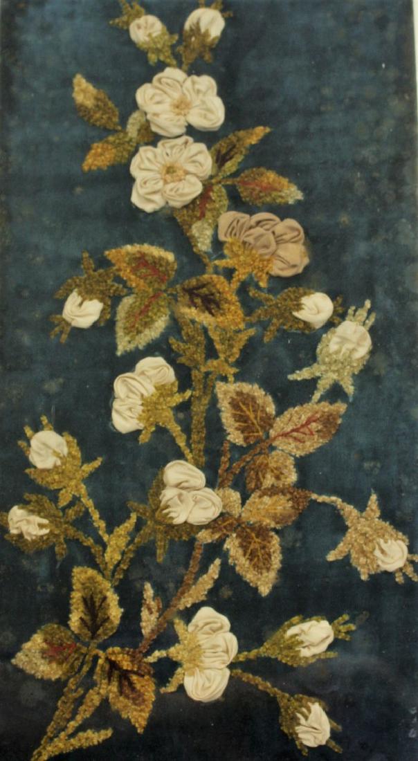 Victorian Embroidered Floral Wall Hanging (1 of 4)