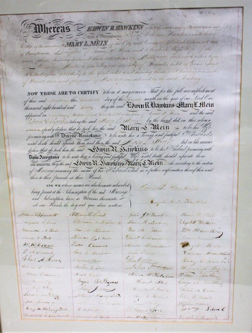 Framed 1860 Wedding Certificate (1 of 4)