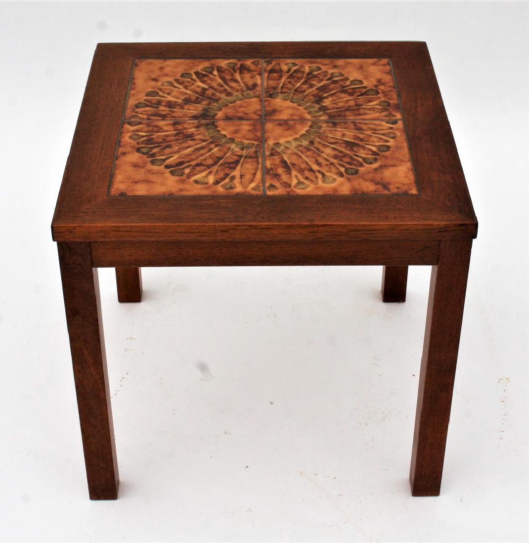 Mid Century Tile Top Walnut Taboret (1 of 6)