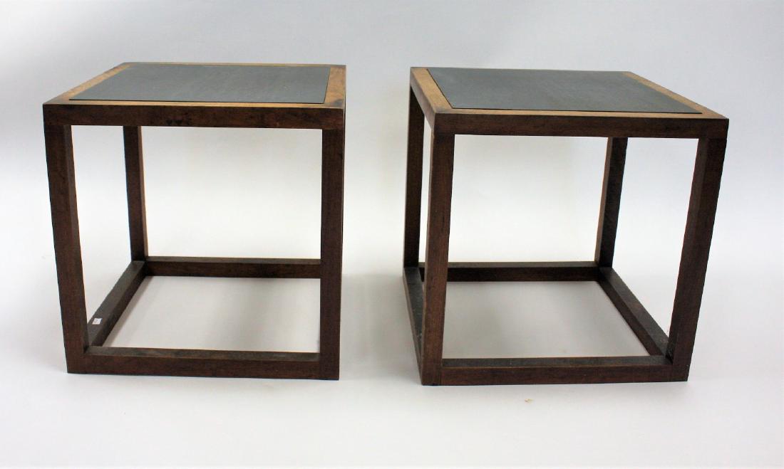 Pair of Milo Baughman Style Teakwood Stands (1 of 3)