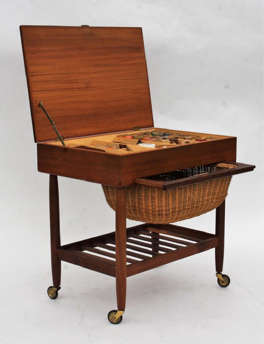 Unusual Danish Teakwood Sewing Stand (1 of 6)