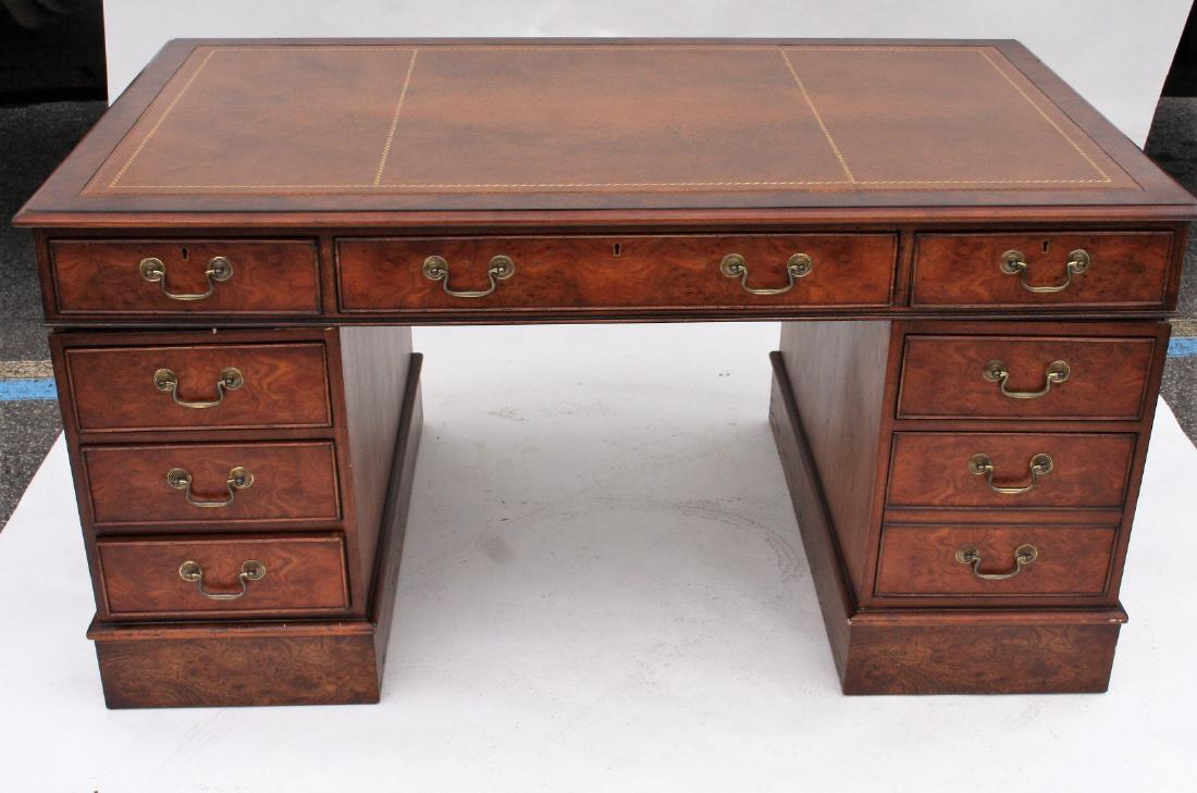 Mahogany Leather Top Kneehole Desk (1 of 5)