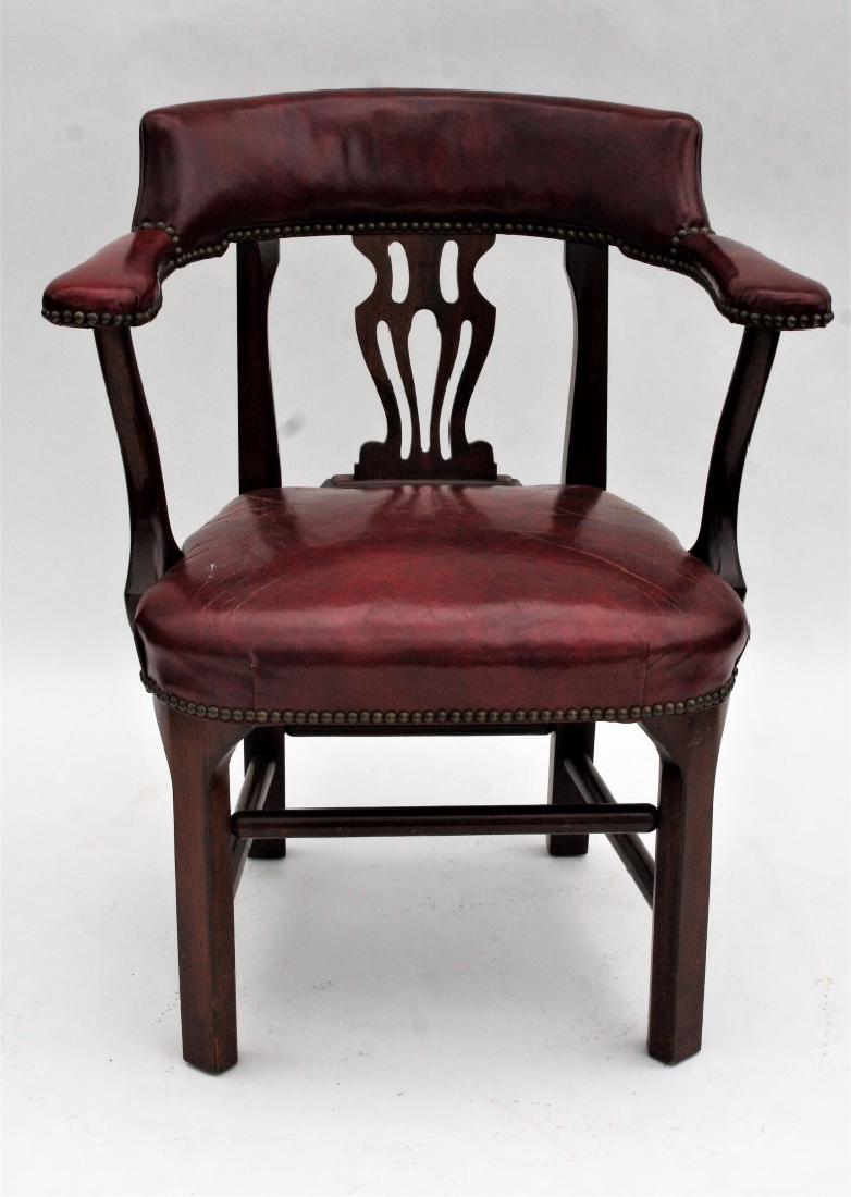 Mahogany And Leather Office Chair (1 of 3)