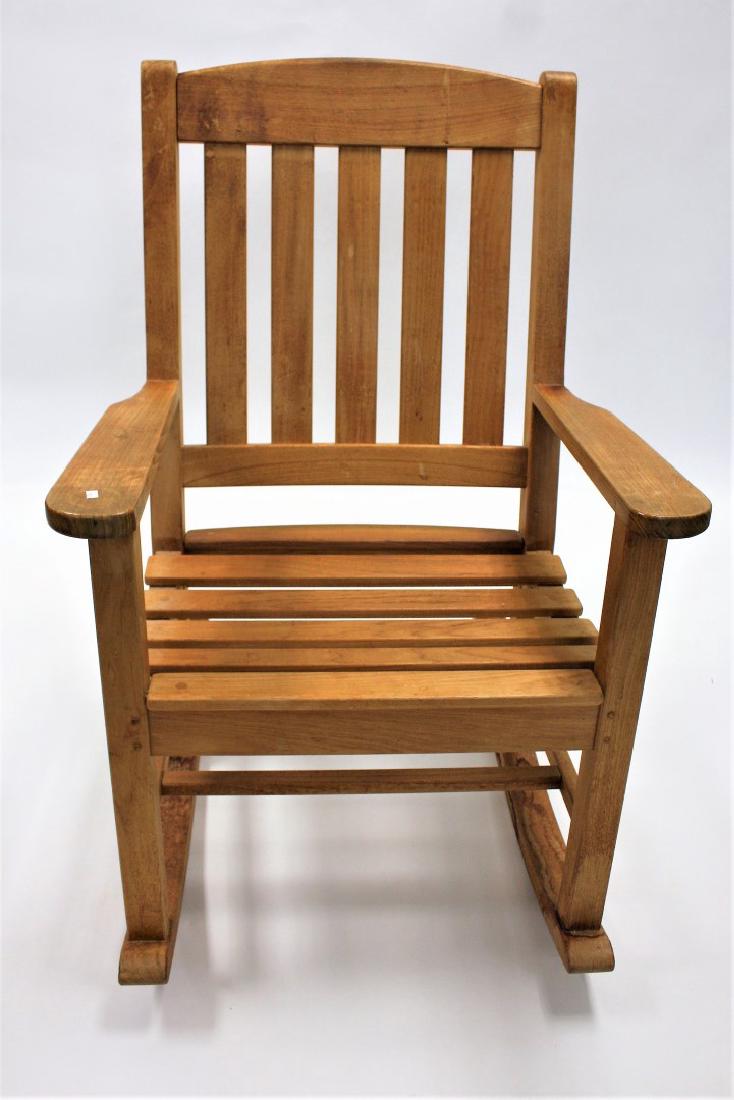 Smith & Hawken Teakwood Porch Rocker: Teakwood rocker; 40.5in.H. x 26.5in.W.