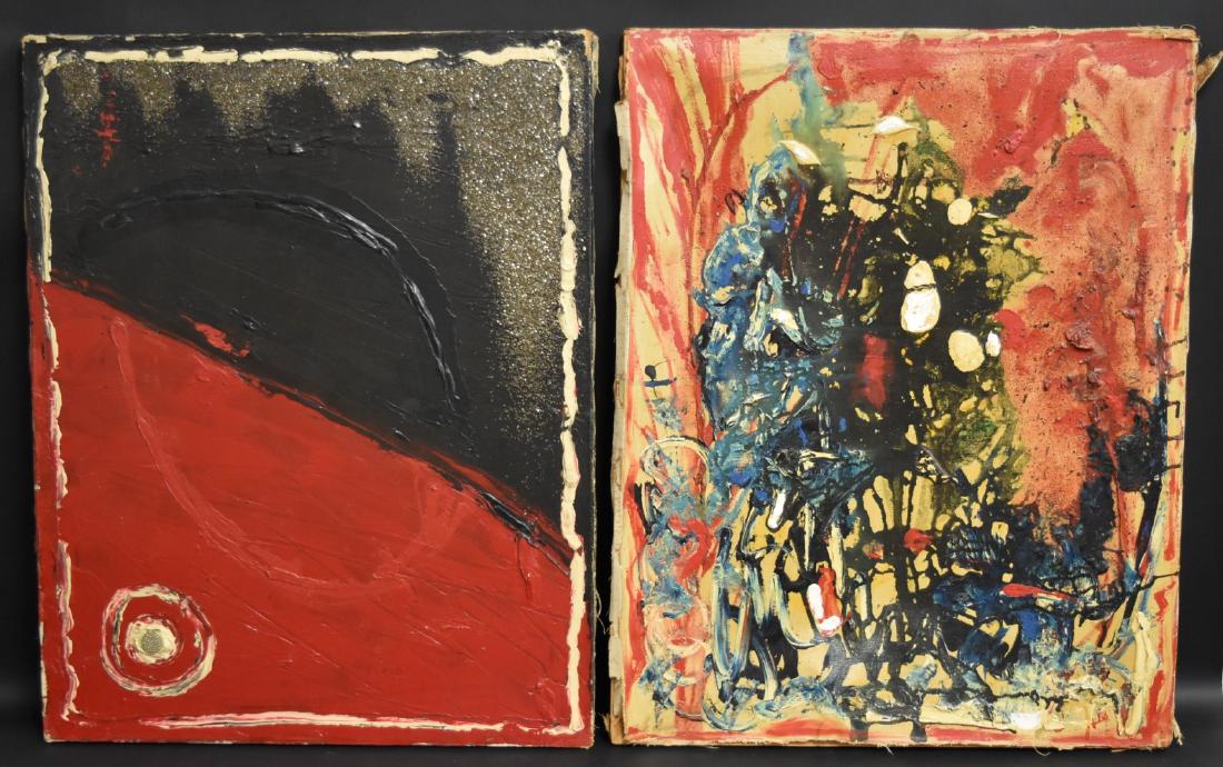 Tom McHugh; Two(2)Mid Century Modernist Oil Signed (1 of 4)