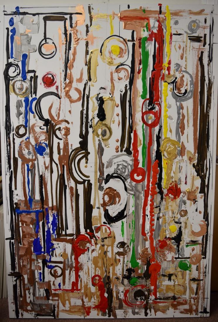 Tom McHugh; 20thC. Modernist Acrylic Signed (1 of 4)