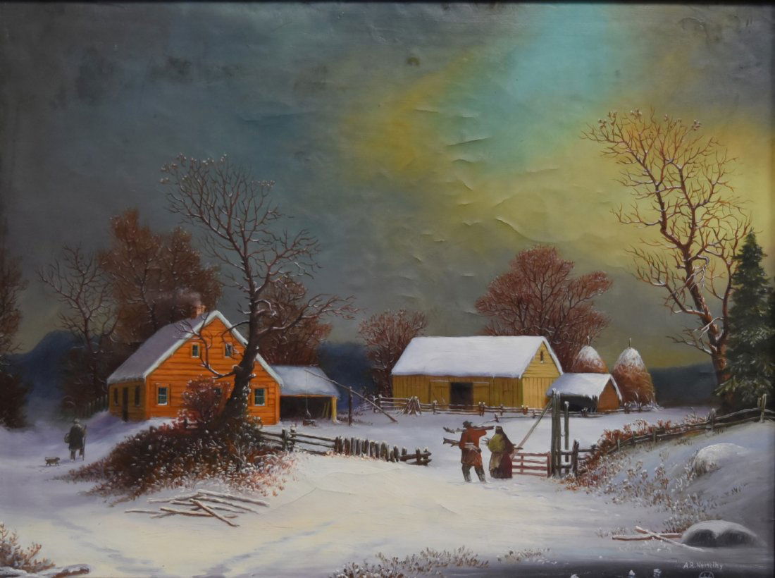 Albert R. Nemethy; 20thC. Oil - Winter Scene Signed (1 of 7)
