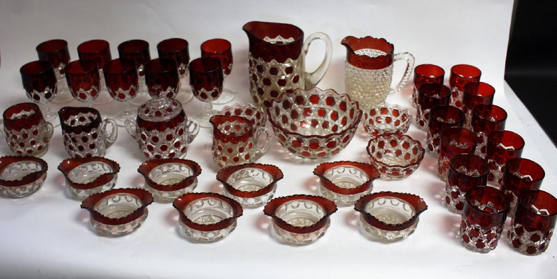 Lot og Miscellaneous Ruby Flash Glass Items(41) (1 of 3)