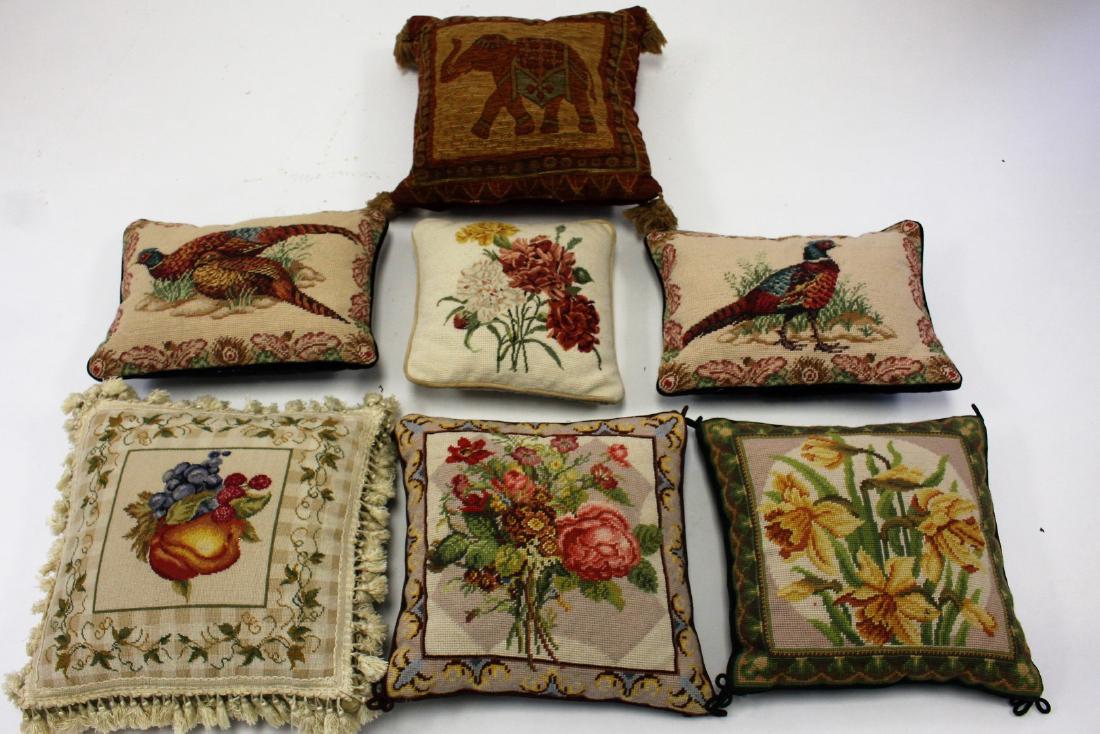 Lot of Seven(7) Needlepoint Pillows (1 of 6)