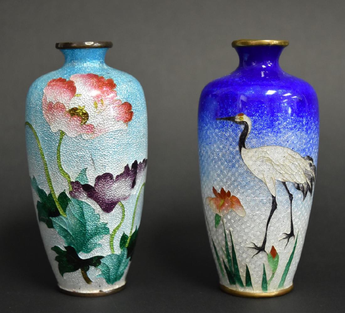 Two(2) Japanese Cloisonne Cabinet Vases (1 of 5)