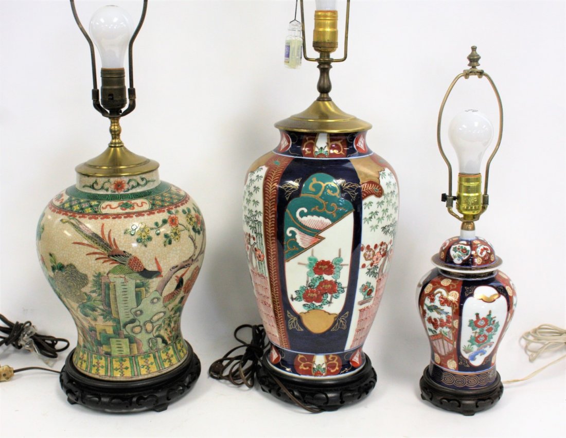 Three(3) Chinese and Japanese Ginger Jar Lamps (1 of 3)