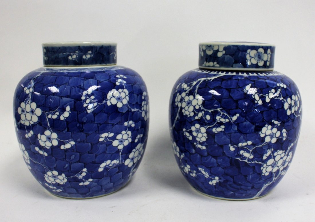 Pair of Chinese Porcelain Ginger Jar Lamps (1 of 6)
