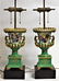 Pair of Old Paris Porcelain Urn Lamps