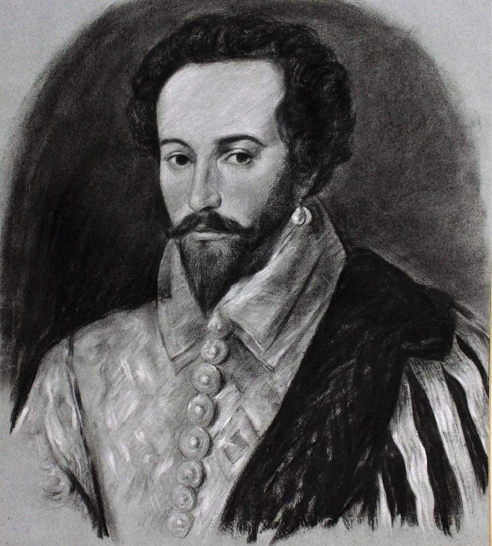 Louis Lupas; 20thC. American Charcoal Drawing Signed (1 of 3)