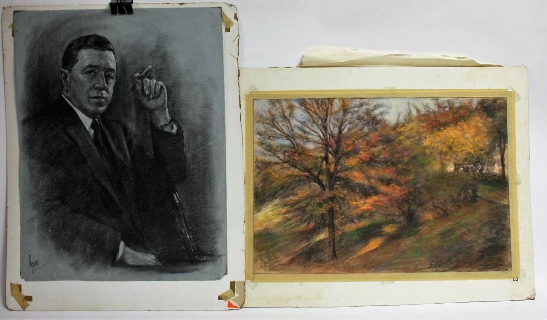 Louis Lupas; Two(2) 20thC. American  Drawings Signed (1 of 6)