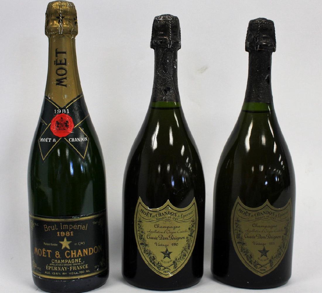 Three(3) bottles; Vintage Moet and Chandon Champagne (1 of 4)