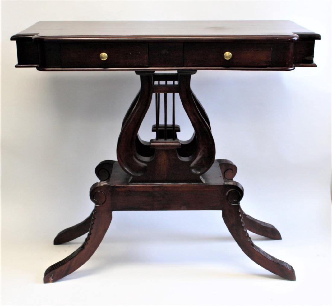 Victorian Mahogany Lyre Hall Table (1 of 4)