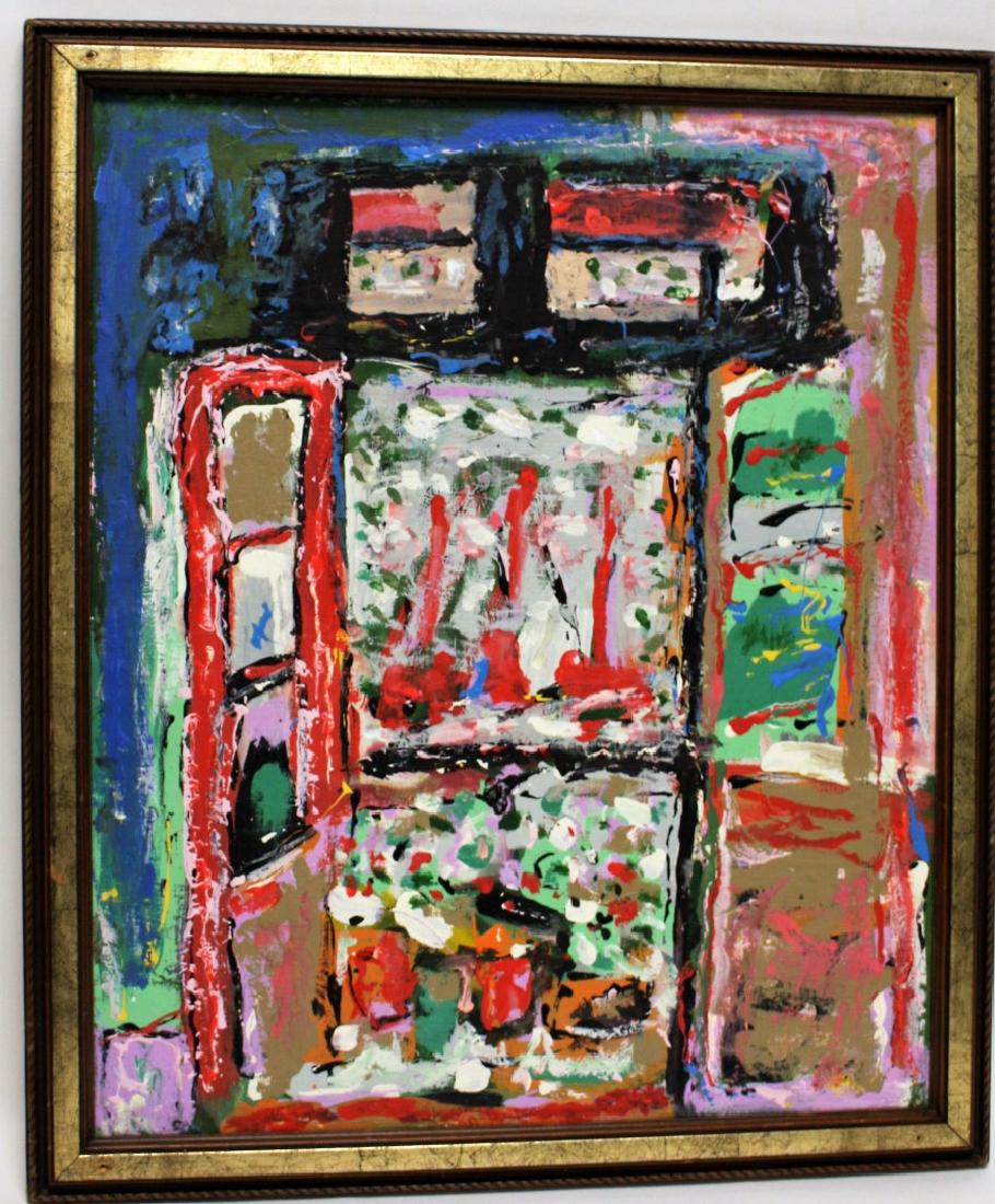 20thC. Abstract Expressionist Oil Painting: Oil on canvas. Abstract Composition; 24in. X 20in.