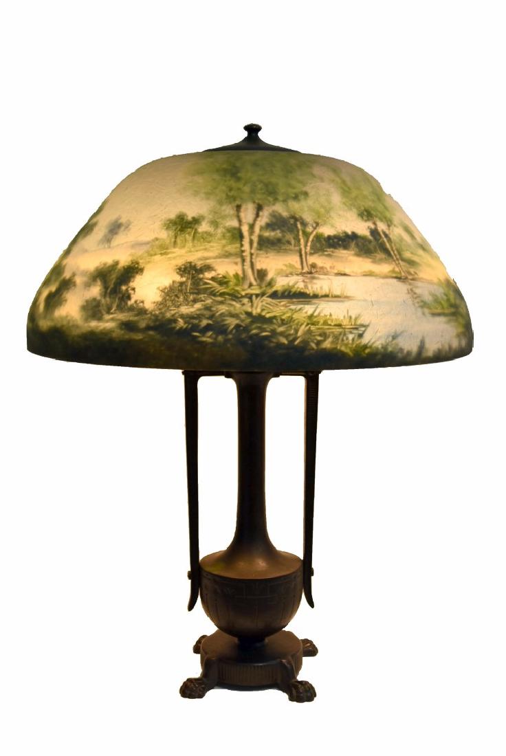 Moe Bridges Reverse Painted Scenic Glass Table Lamp (1 of 11)