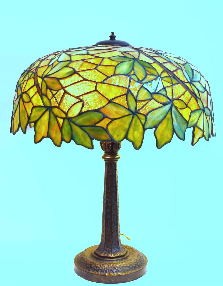 Chicago Mosaic Leaf and Vine Leaded Glass Lamp (1 of 10)
