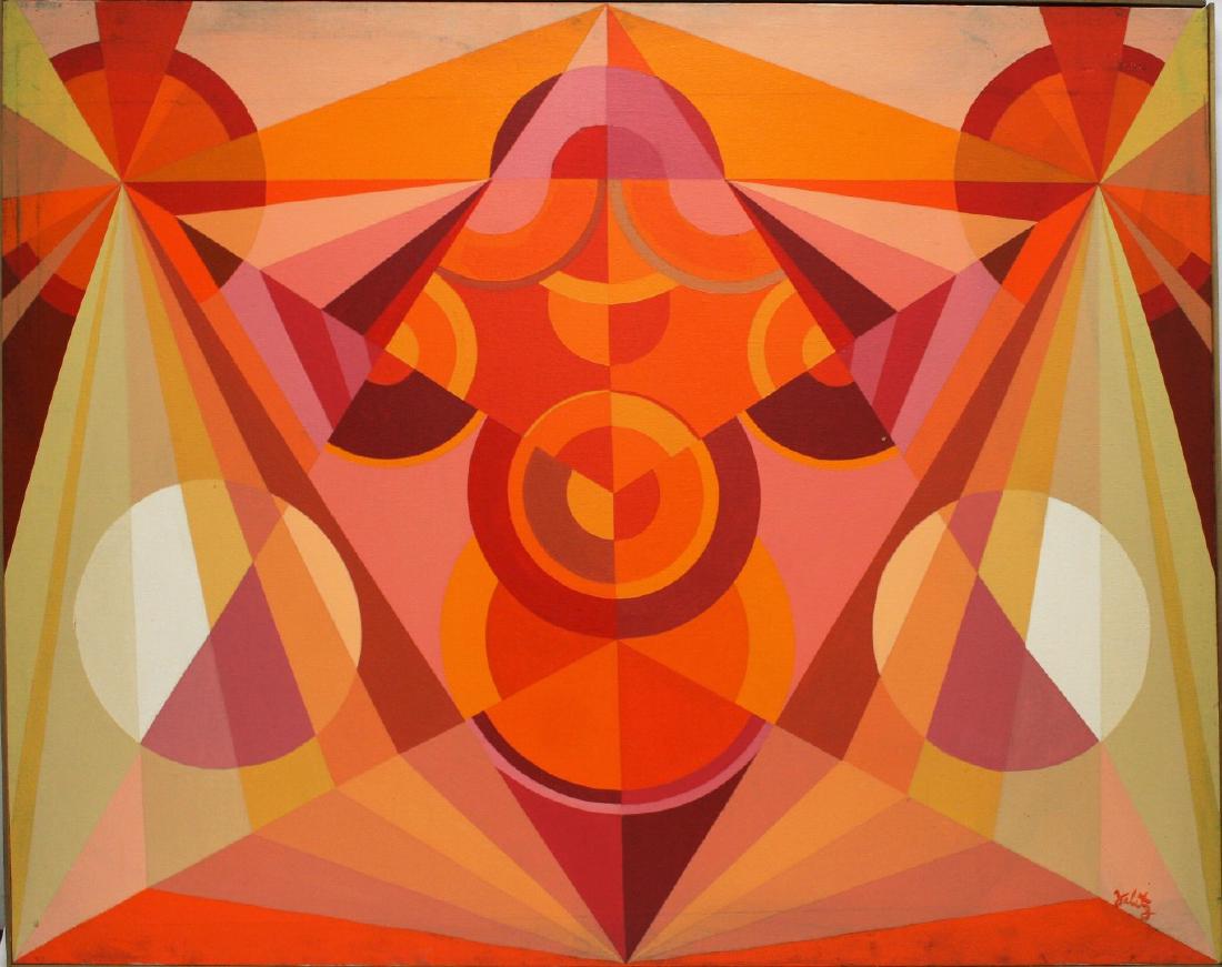 Zalitz; 20thC. Modernist Oil - Abstract Composition (1 of 4)