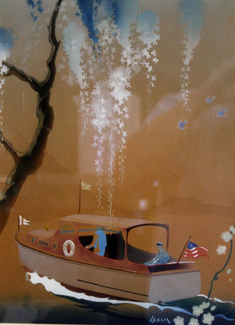 Leech; Art Deco Mixed Media Signed (1 of 5)