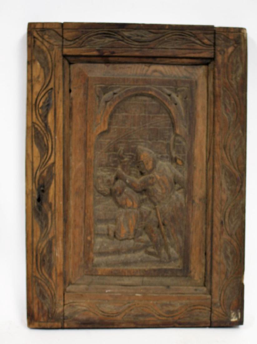 Early Medevil Carved Wood Panel (1 of 3)