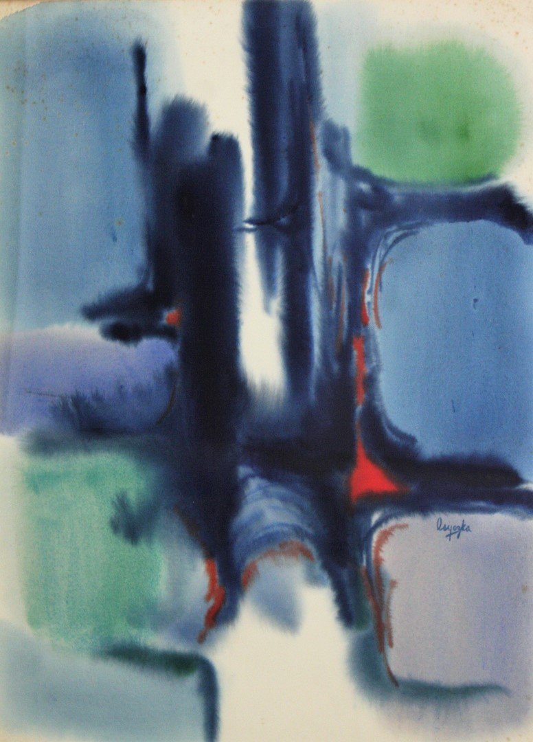 Bohdan Osycka; 20thC. Modernist Watercolor Signed (1 of 5)
