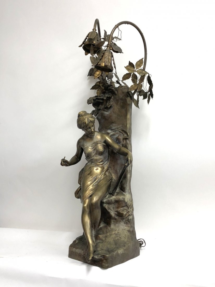 Emile Louis Picault; Bronze Memoria Lamp Signed (1 of 10)