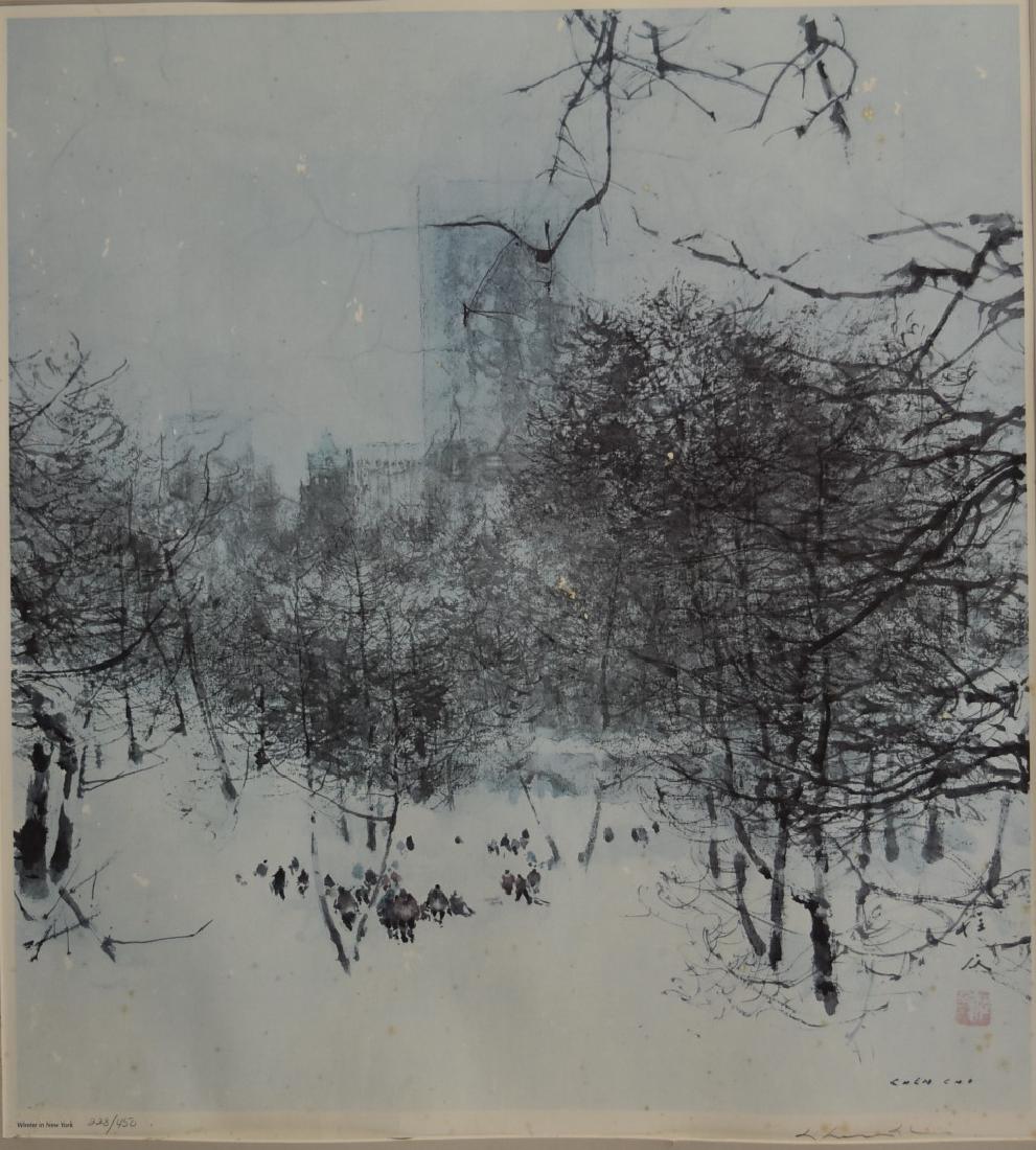 Chen Chi; 20thC. Chinese Print - Winter in New York: Limited edition print. Winter in New York.Pencil signed and numbered 228/450; 22.75in. X 20.75in.(image size)