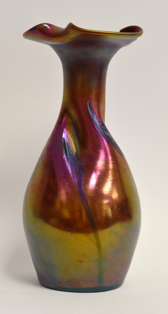 Kralik Red Iridescent Art Glass Vase (1 of 6)