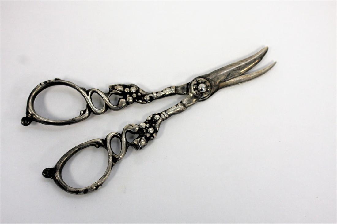Pair of Victorian Sterling Silver Grape Shears (1 of 4)