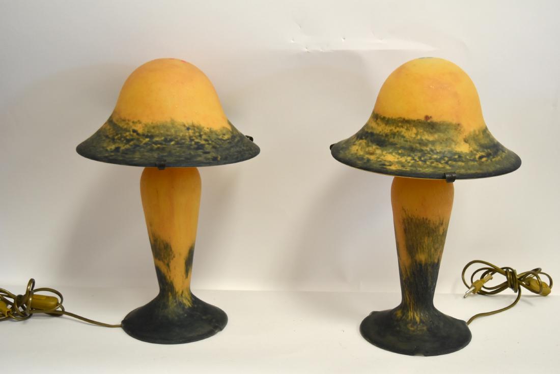 Pair of French Art Glass Boudoir Lamps (1 of 6)