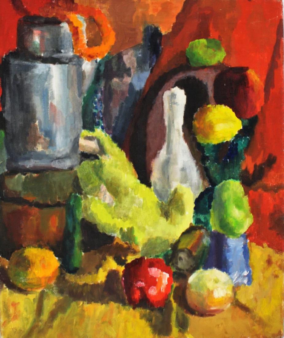 A. Gruswitz; 20thC. Modernist Oil Still Life Signed (1 of 4)