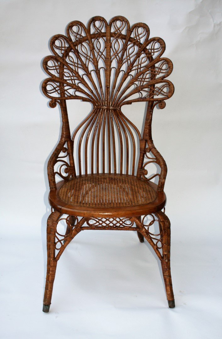 Victorian Wicker Fan Back Side Chair (1 of 3)