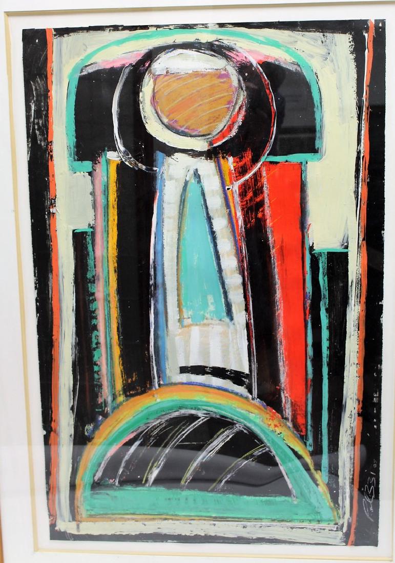 Polizzi; 20thC. Modernist Mixed Media Signed (1 of 5)