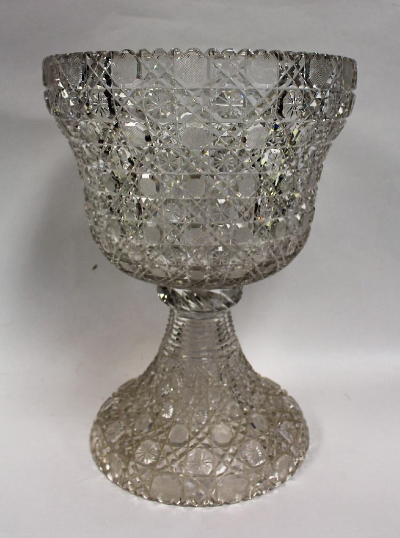Large American Brilliant Two(2) Cut Glass Punch Bowl (1 of 5)