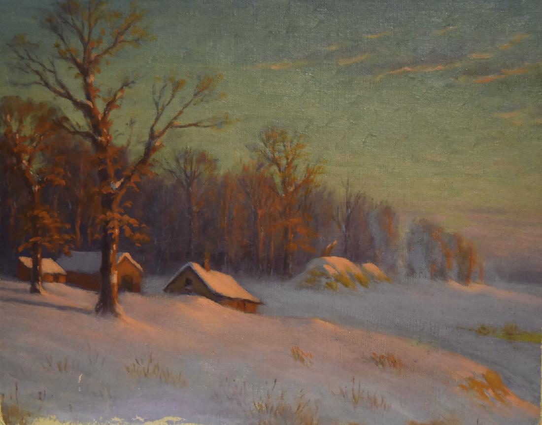 20thC. American School; Oil Winter Scene (1 of 4)